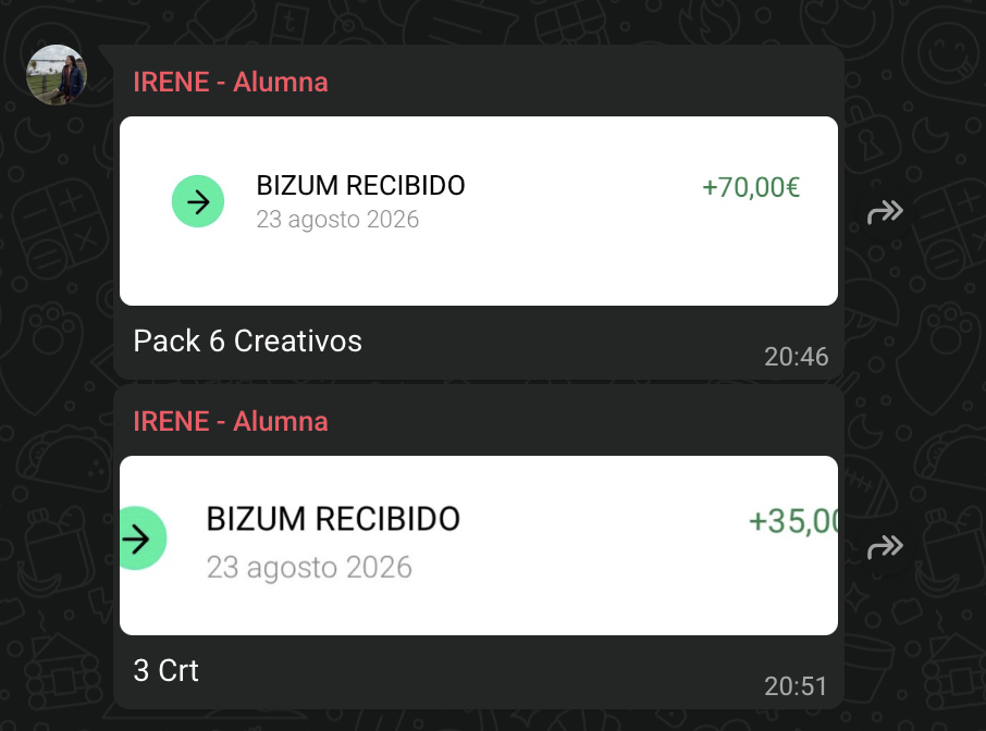 Cobro de un alumno