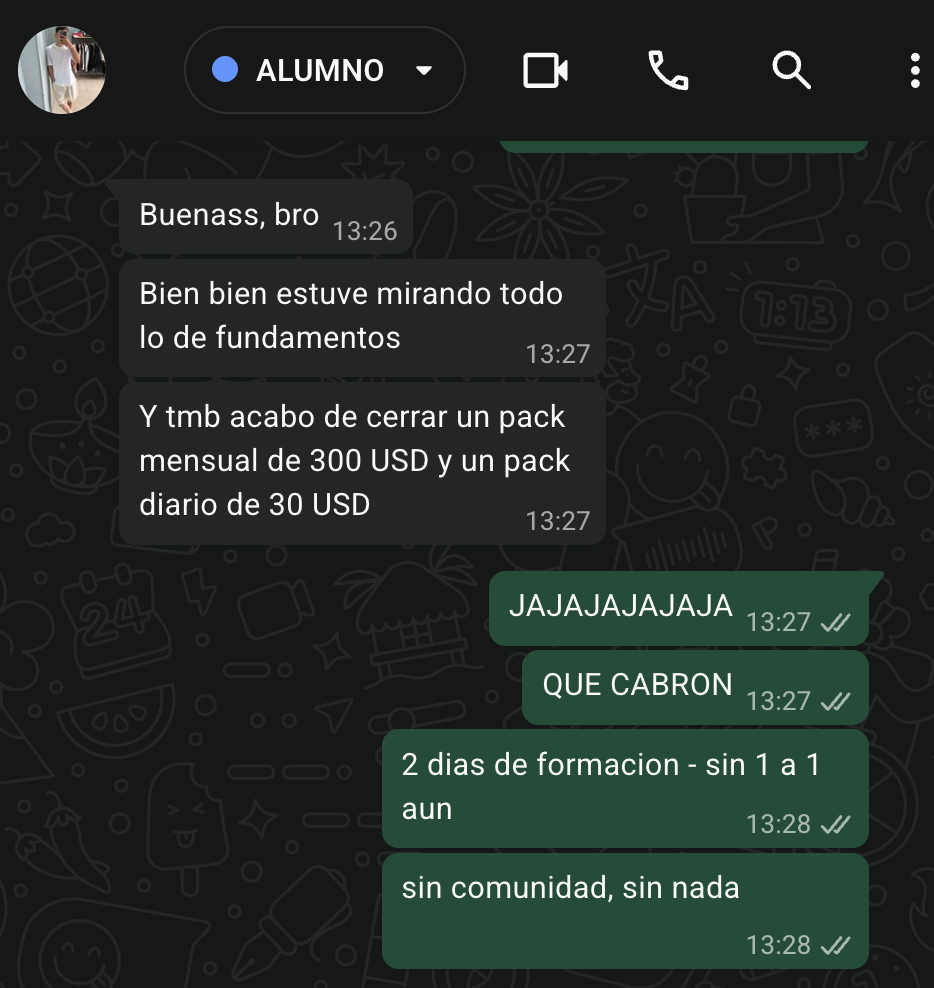 Cobro de un alumno