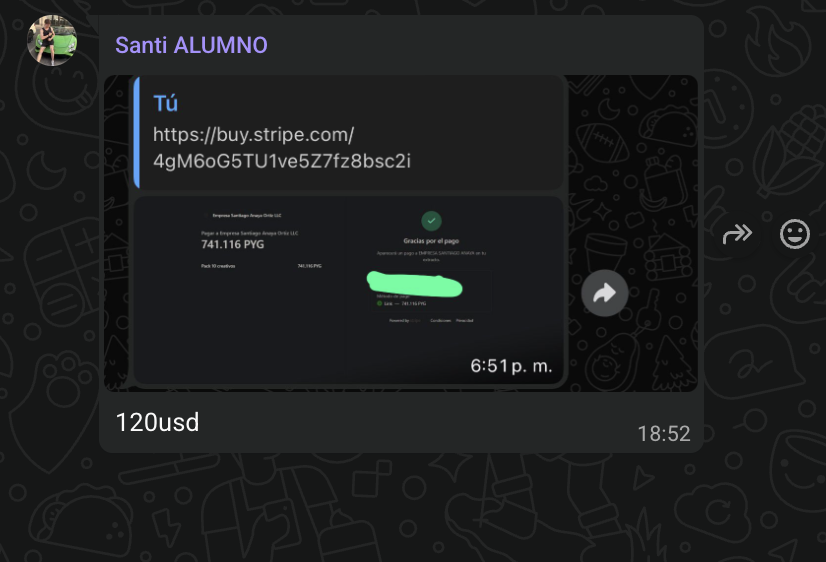 Cobro de un alumno